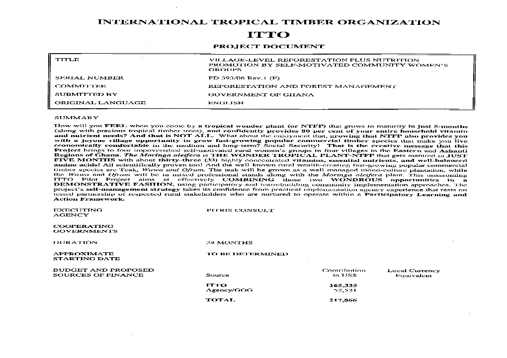 The International Tropical Timber Organization