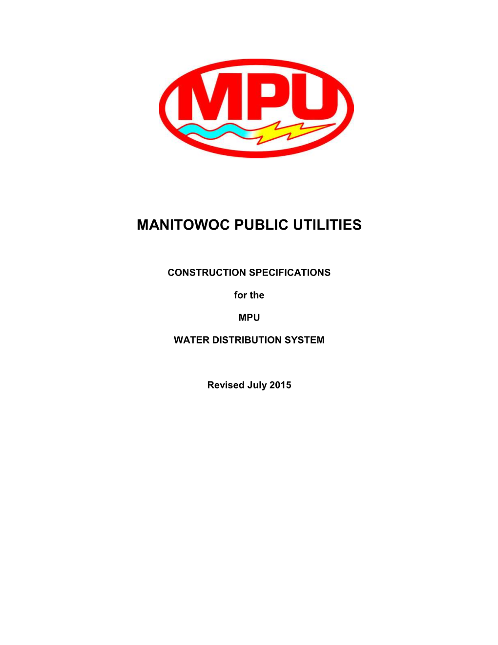 MPU Water Construction Specifications