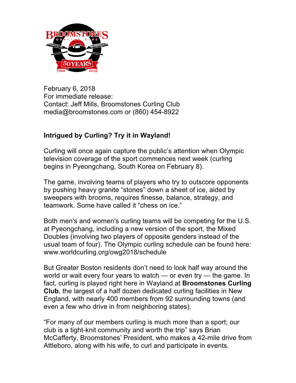 Curling in Wayland-PR