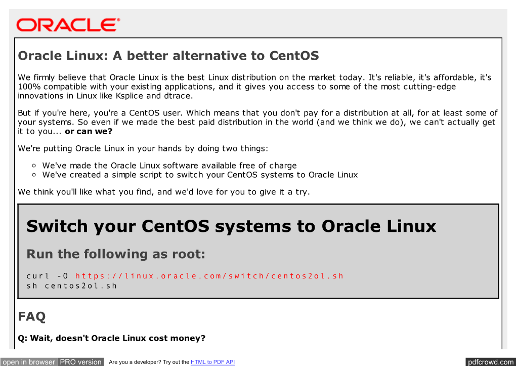 Oracle Linux: a Better Alternative to Centos