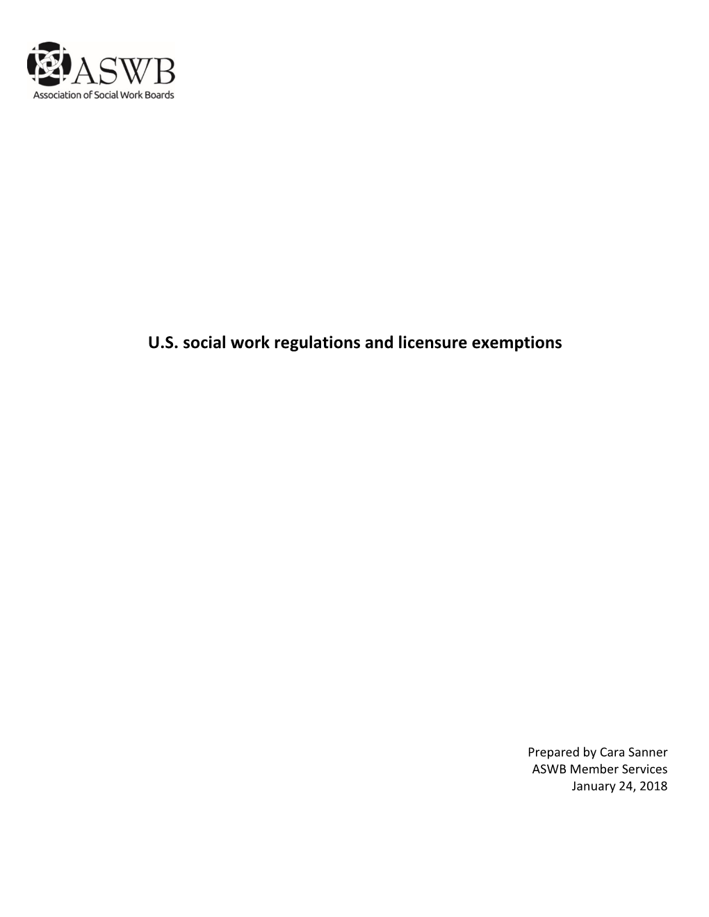 U.S. Social Work Regulations and Licensure Exemptions