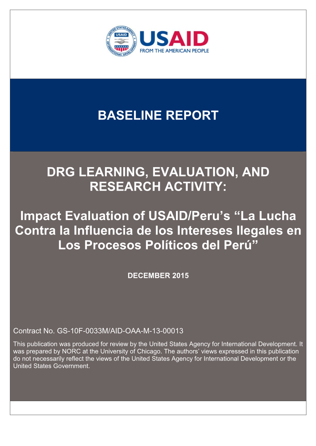 USAID Peru Baseline Report