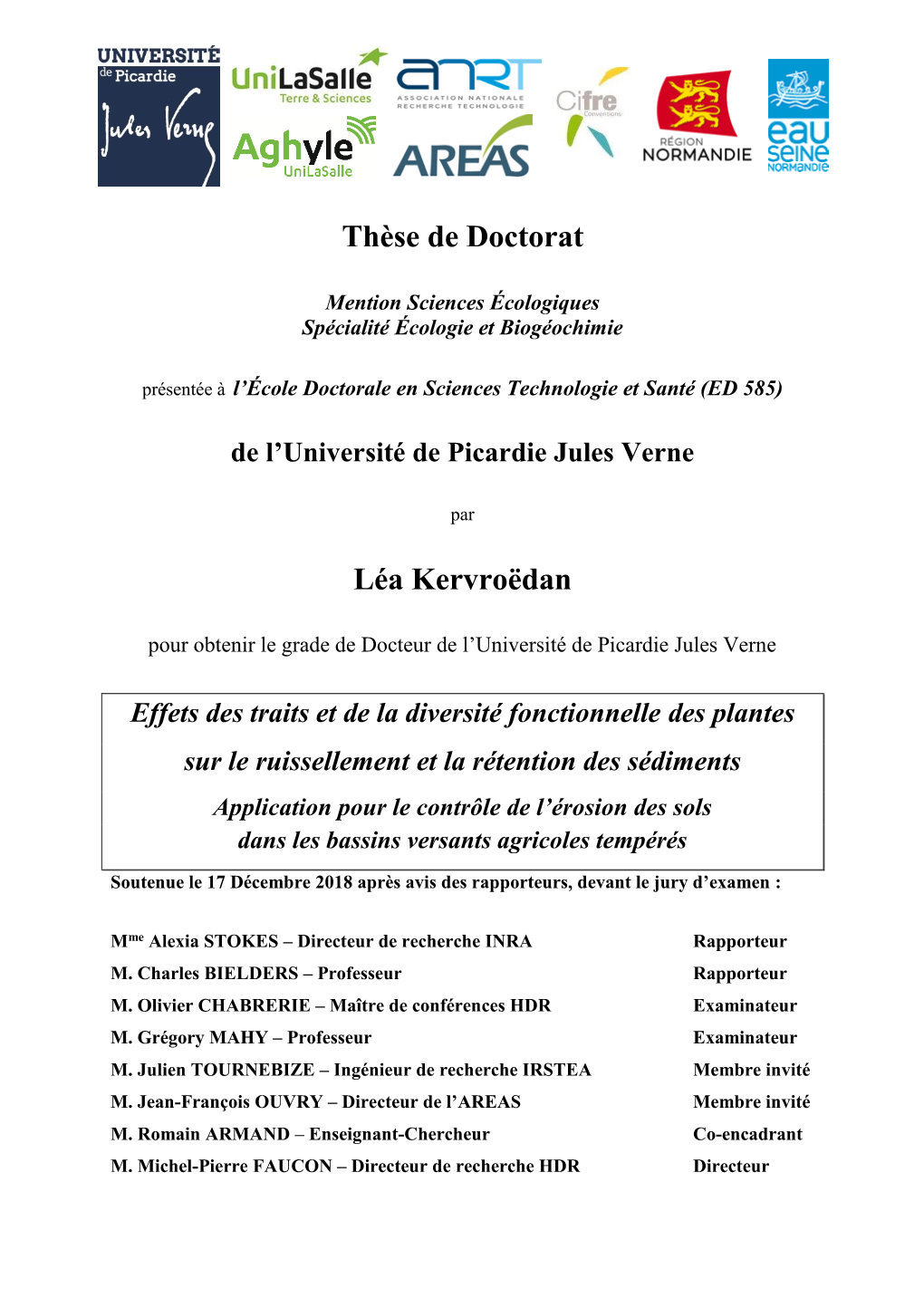 Thèse De Doctorat Léa Kervroëdan