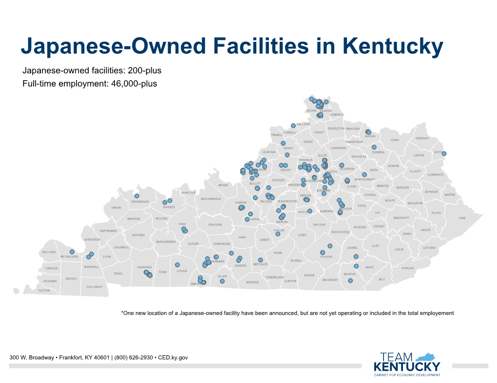 Japanese-Owned Facilities in Kentucky