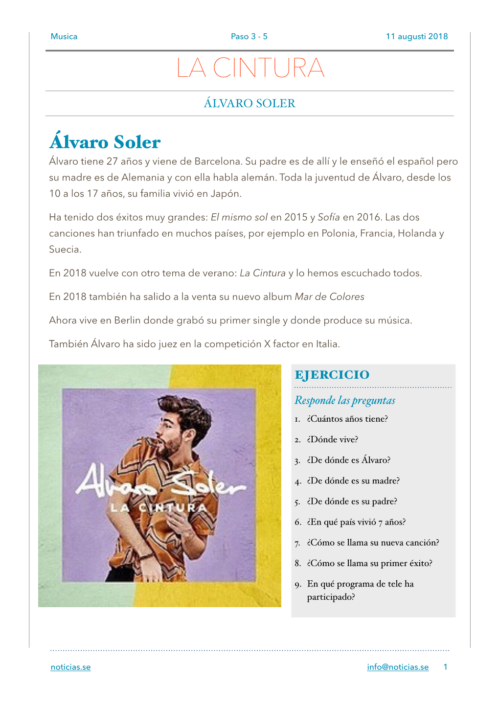 La Cintura Alvaro Soler