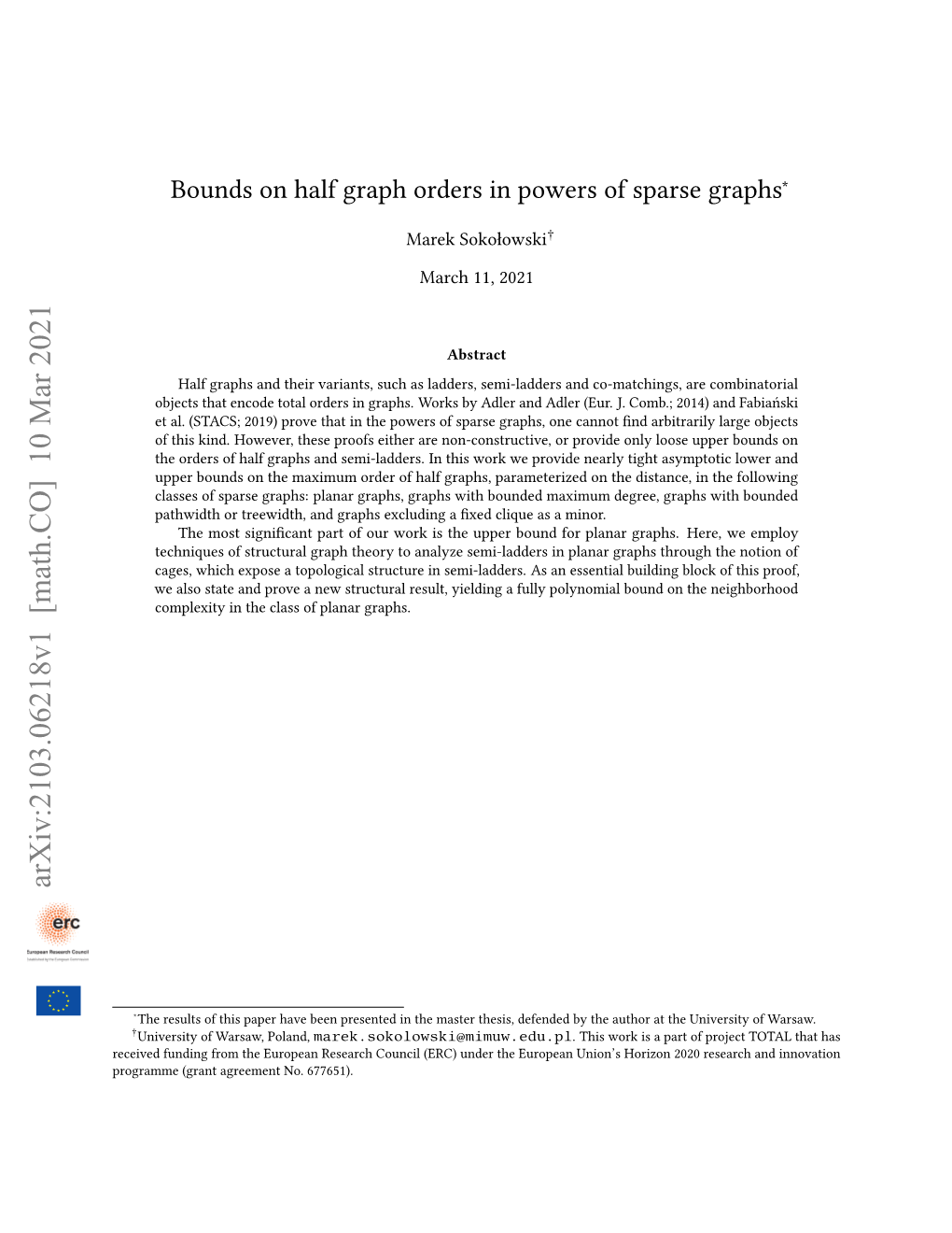 Bounds on Half Graph Orders in Powers of Sparse Graphs∗