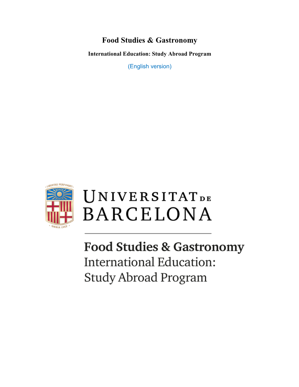 Food Studies & Gastronomy