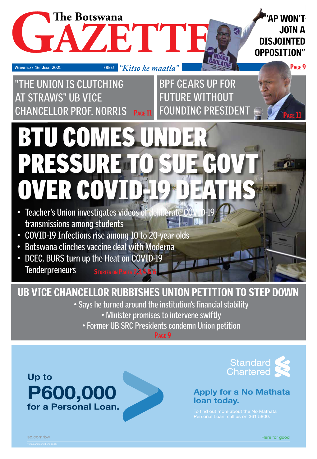 Btu Comes Under Pressure to Sue Govt Over Covid-19