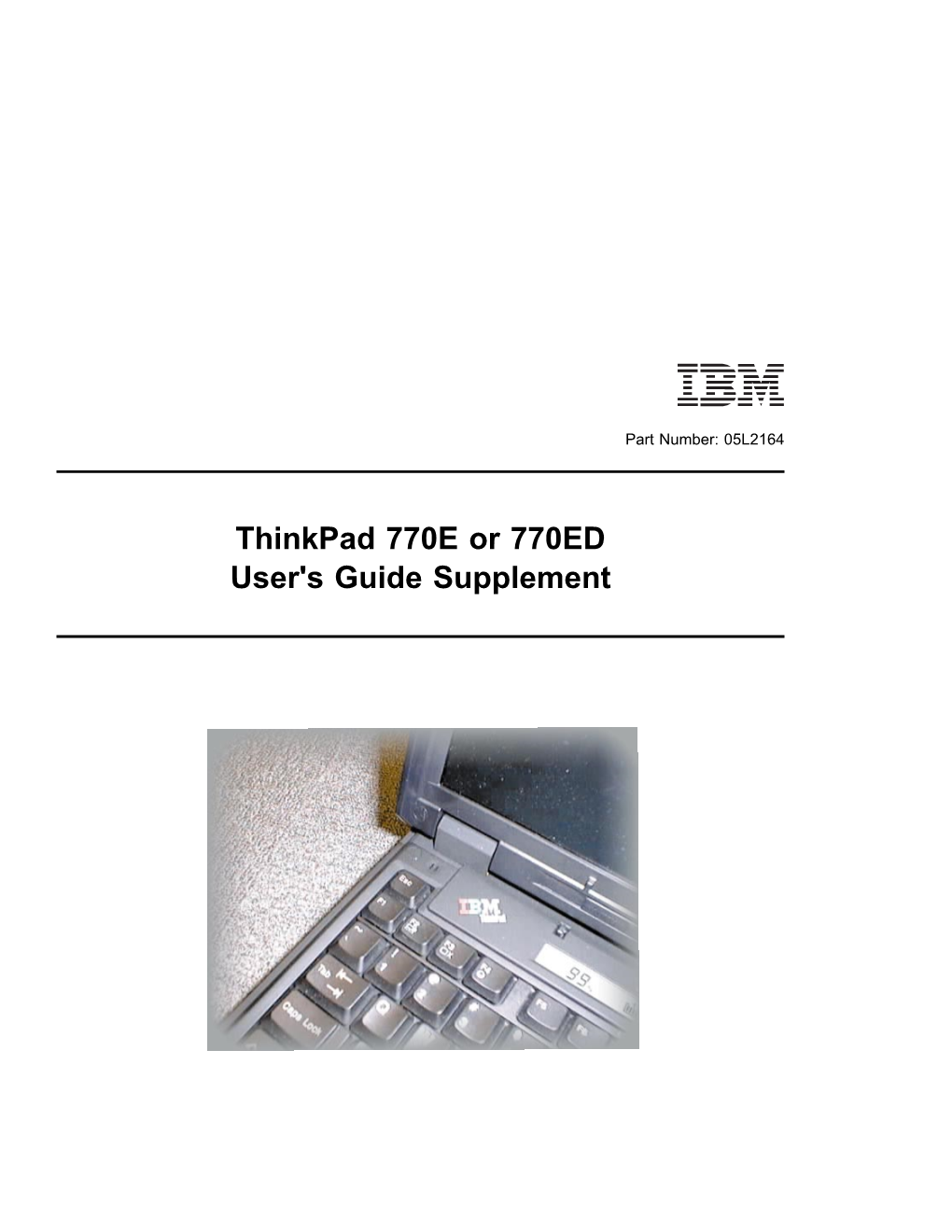 Thinkpad 770E Or 770ED User's Guide Supplement