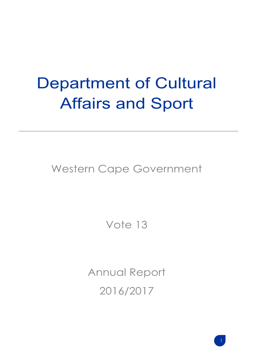 Department of Cultural Affairs and Sport