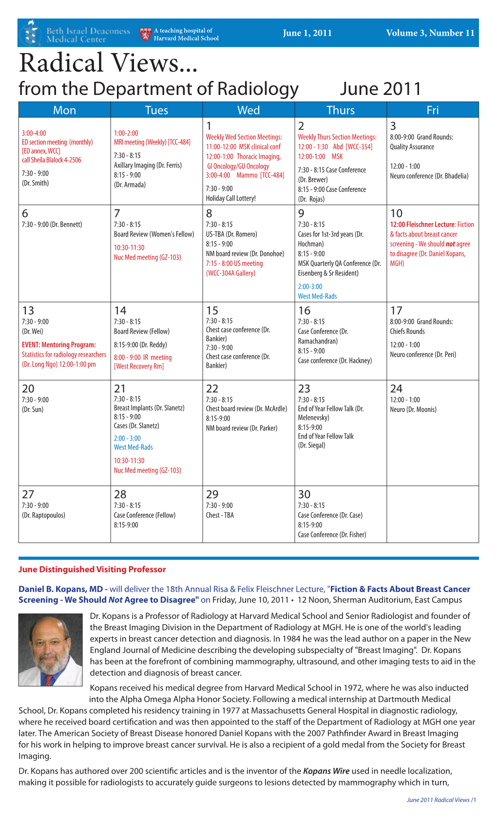 June 1, 2011 Volume 3, Number 11 Radical Views