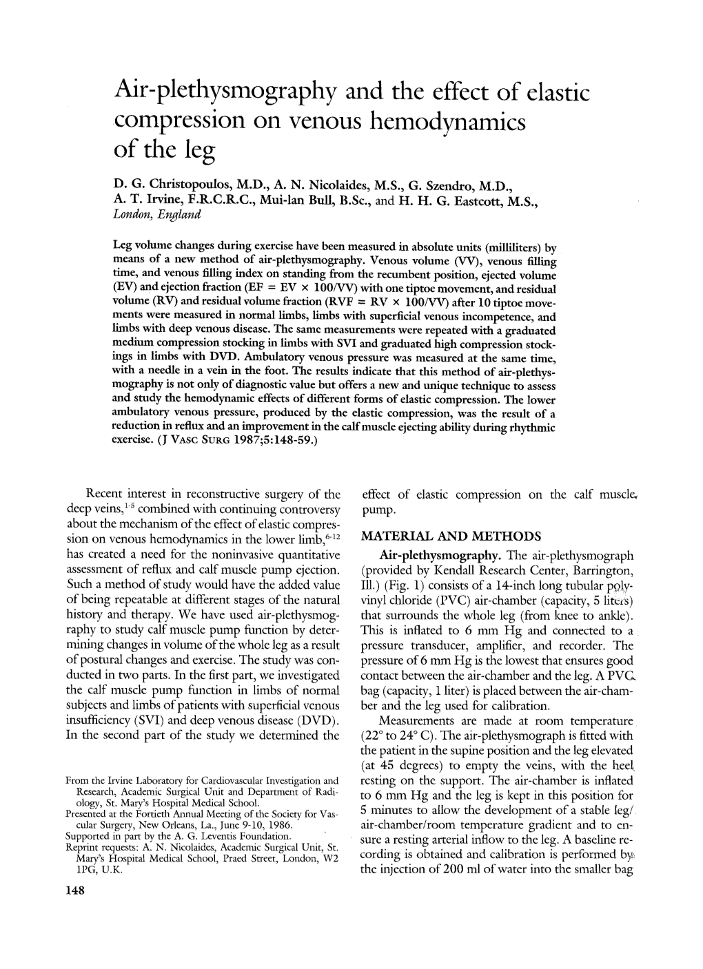 Mr-Plethysmography and the Effect of Elastic Compression on Venous Hemodynamics of the Leg