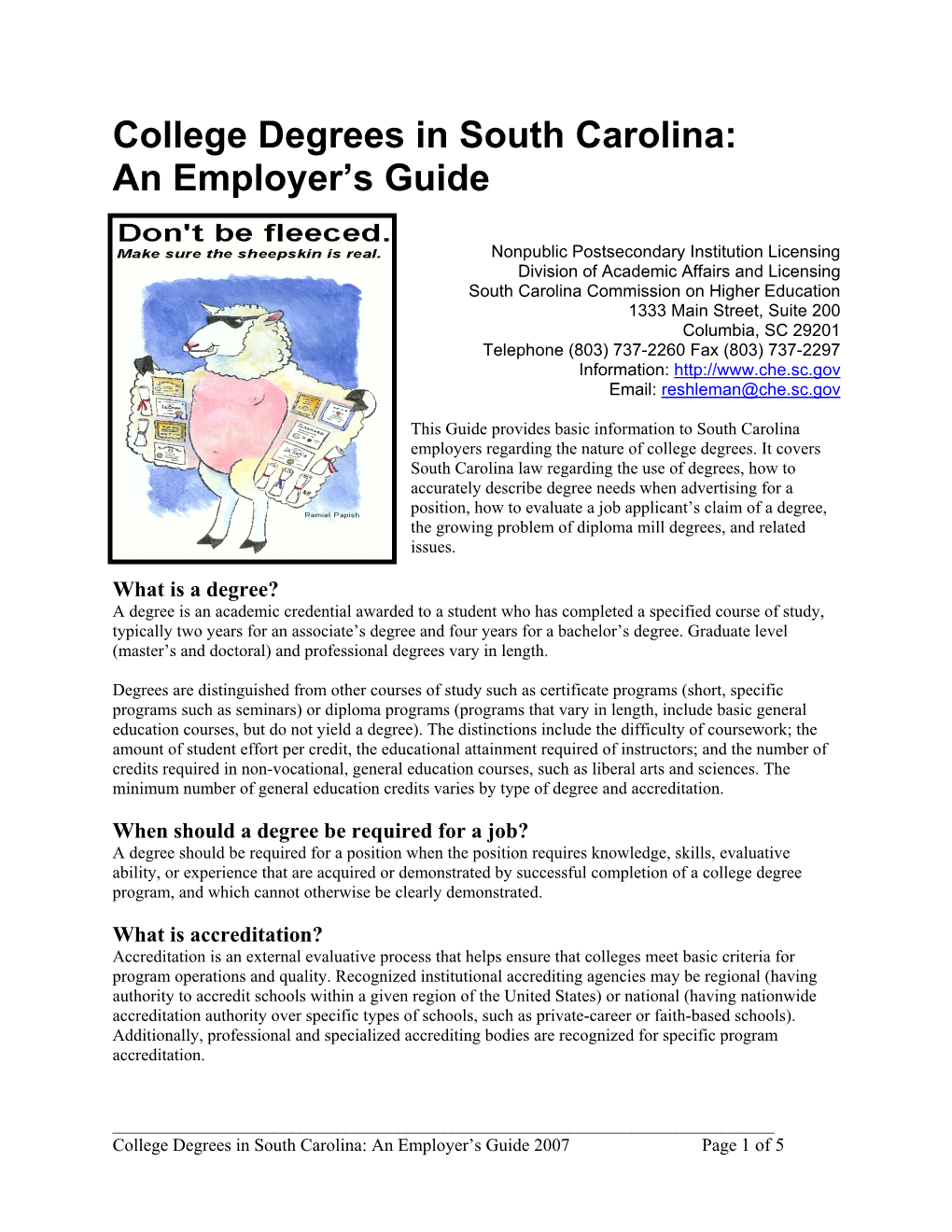 College Degrees in South Carolina: an Employer's Guide