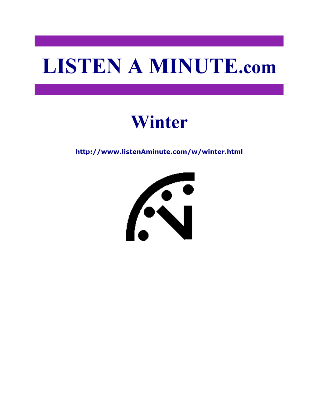 Listen a Minute.Com - ESL Listening - Winter