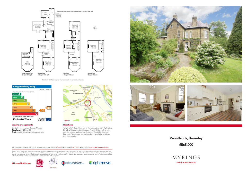 Woodlands, Bewerley £565,000 Myrings Estate Agents, 10 Princes Square, Harrogate, HG1 1LX Sales 01423 566 400 Lettings 01423 569 007 Myringsestateagents.Com