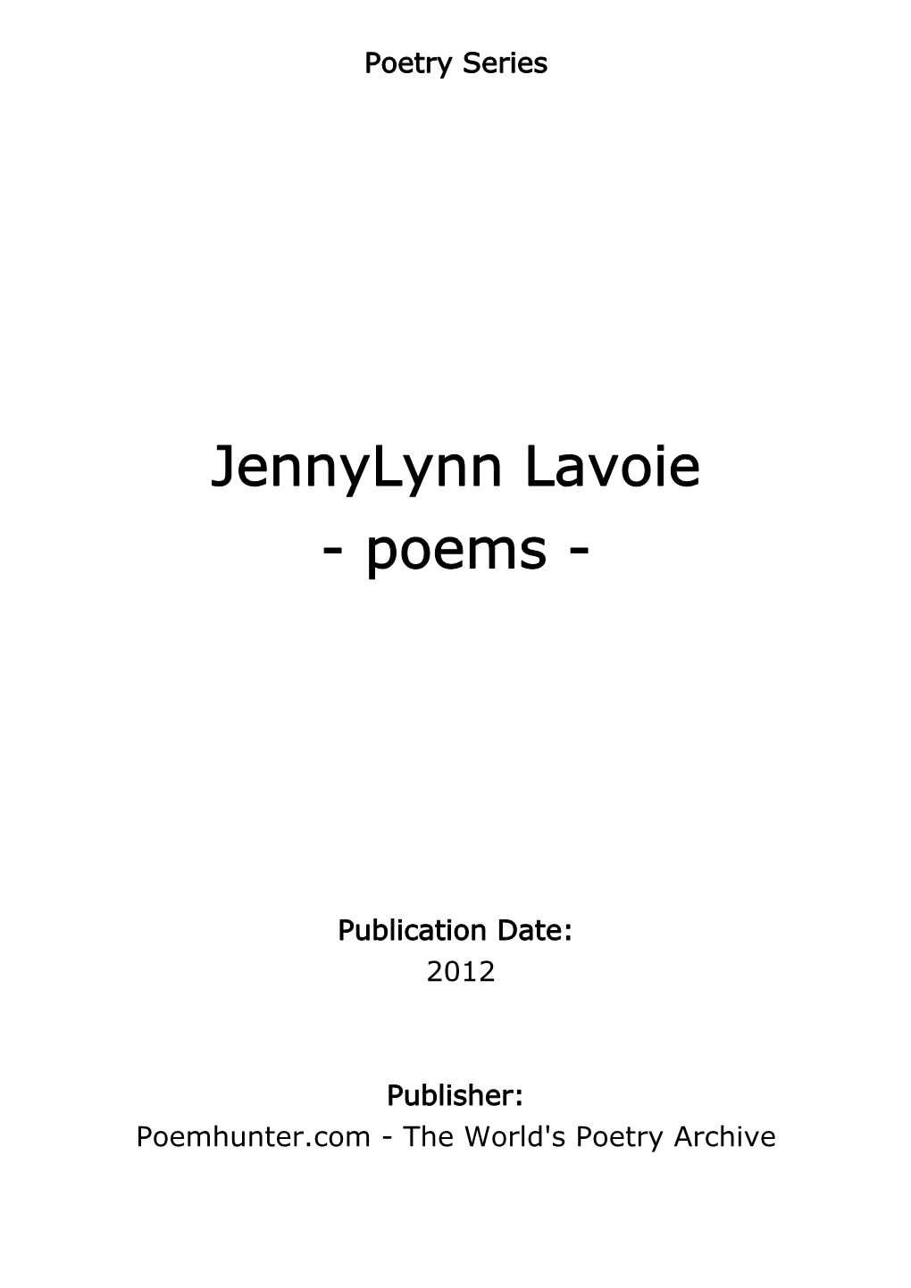 Jennylynn Lavoie - Poems