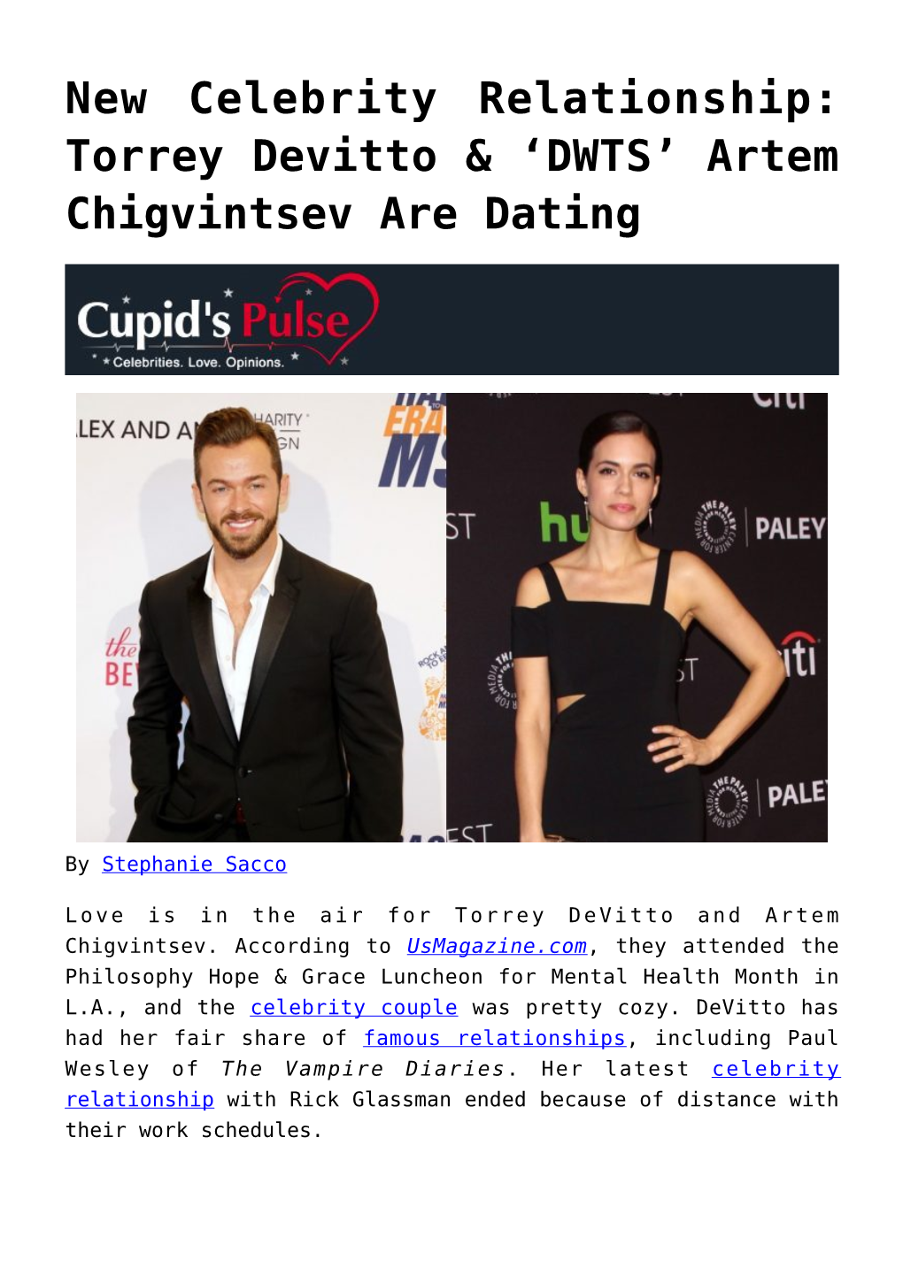 New Celebrity Relationship: Torrey Devitto &#038; &#8216;DWTS&#8217; Artem Chigvintsev Are Dating