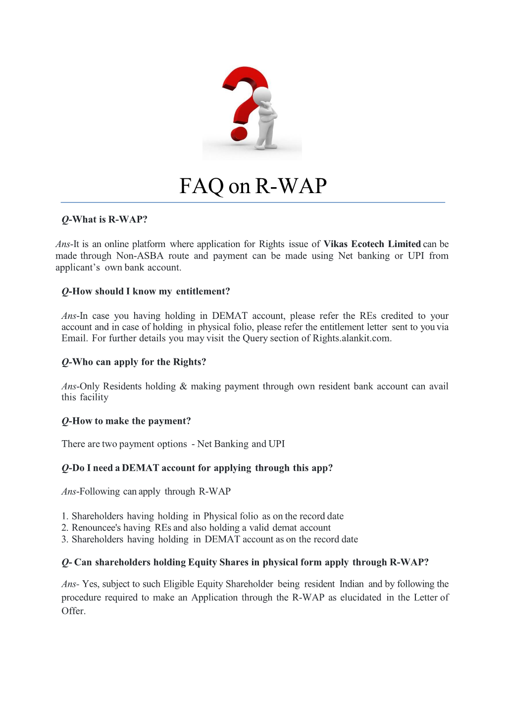 FAQ on R-WAP