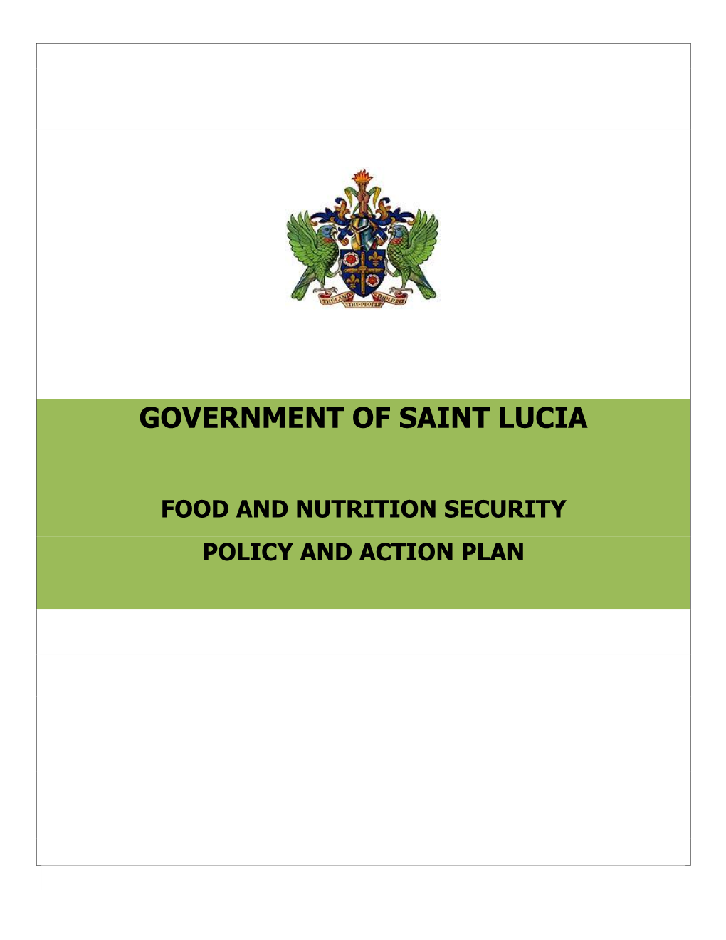 Food and Nutrition Security Policy for Saint Lucia 2013