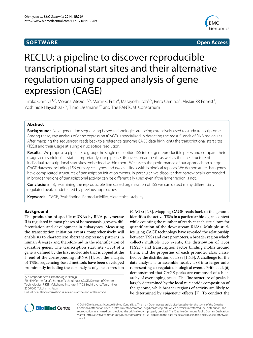 A Pipeline to Discover Reproducible Transcriptional Start Sites and Their