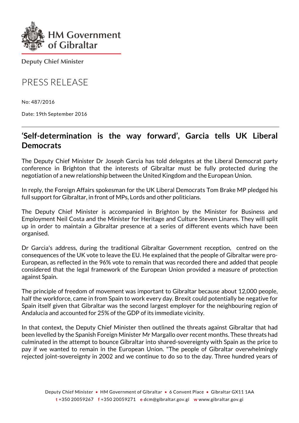 Garcia Tells UK Liberal Democrats