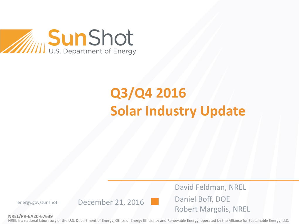 Q3/Q4 2016 Solar Industry Update