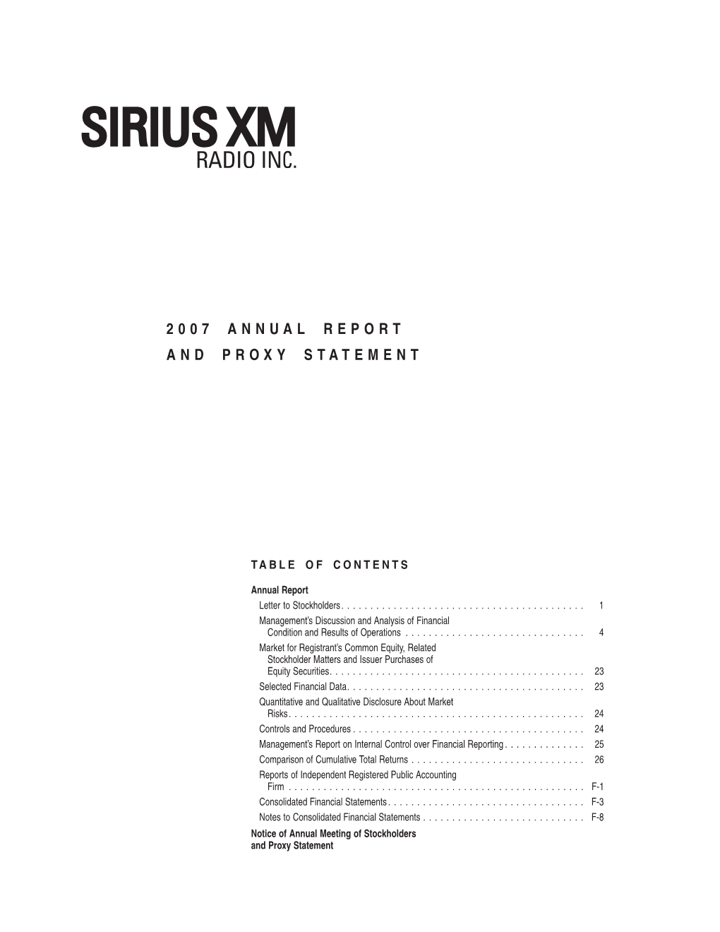 2007 Annual Report and Proxy Statement