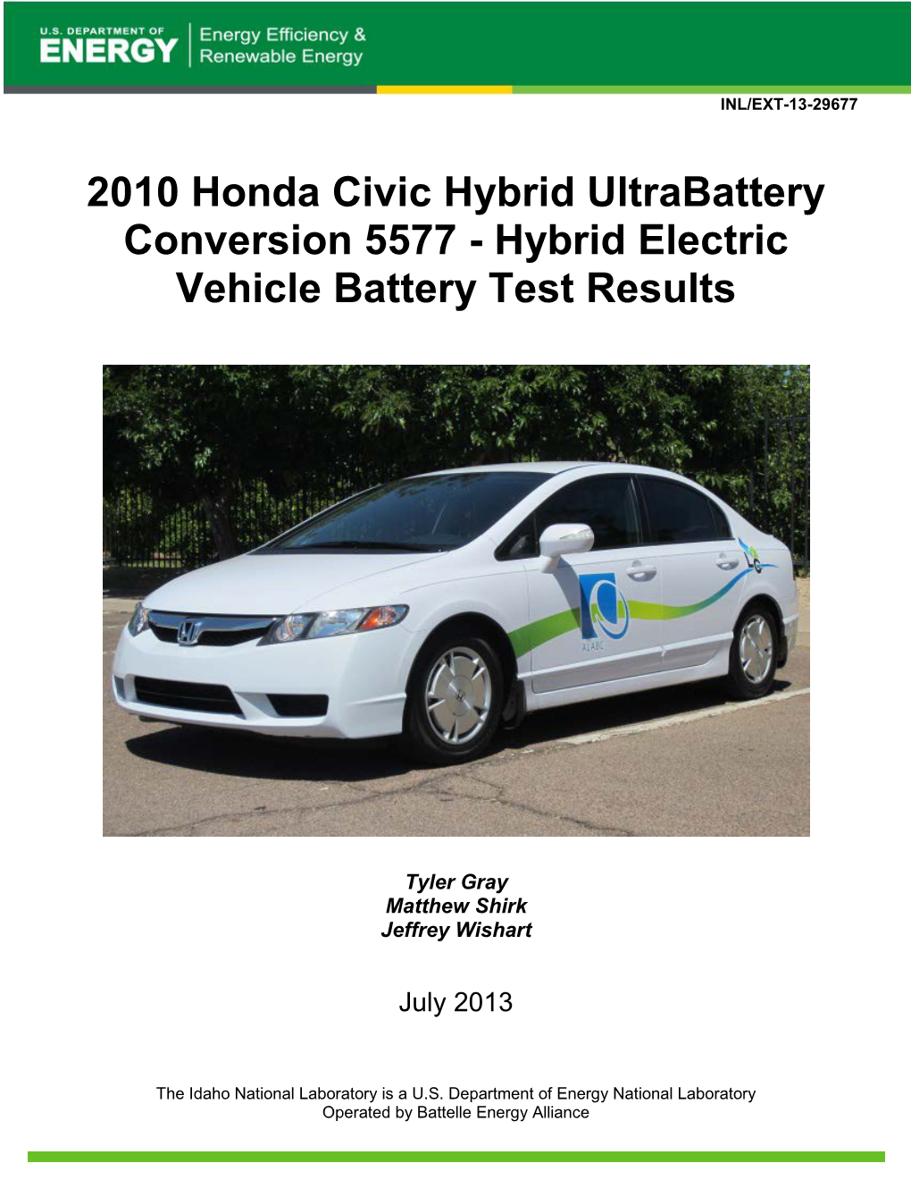2010 Honda Civic Hybrid Ultrabattery Conversion 5577 - Hybrid Electric Vehicle Battery Test Results