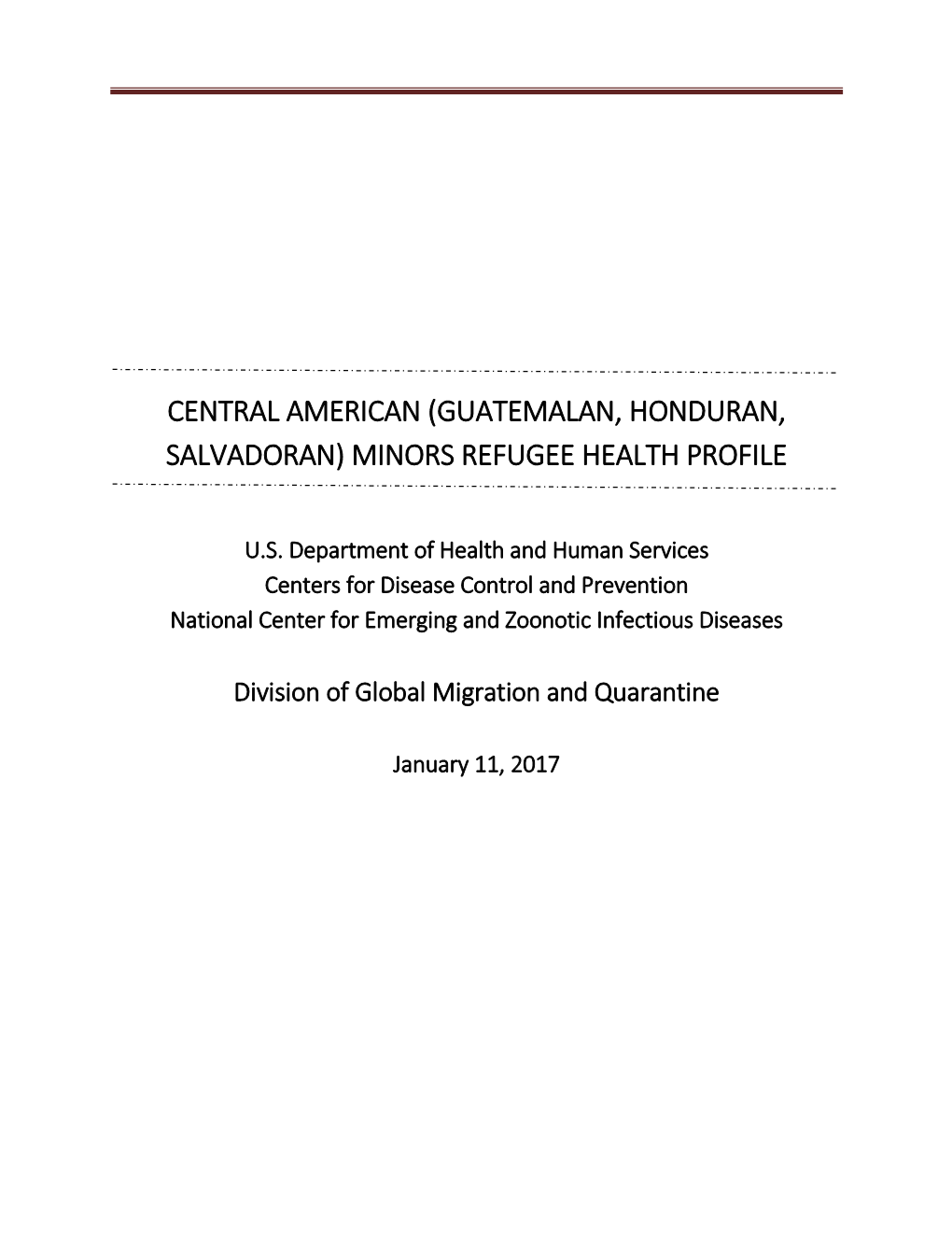 CDC Central American Minors Health Profile