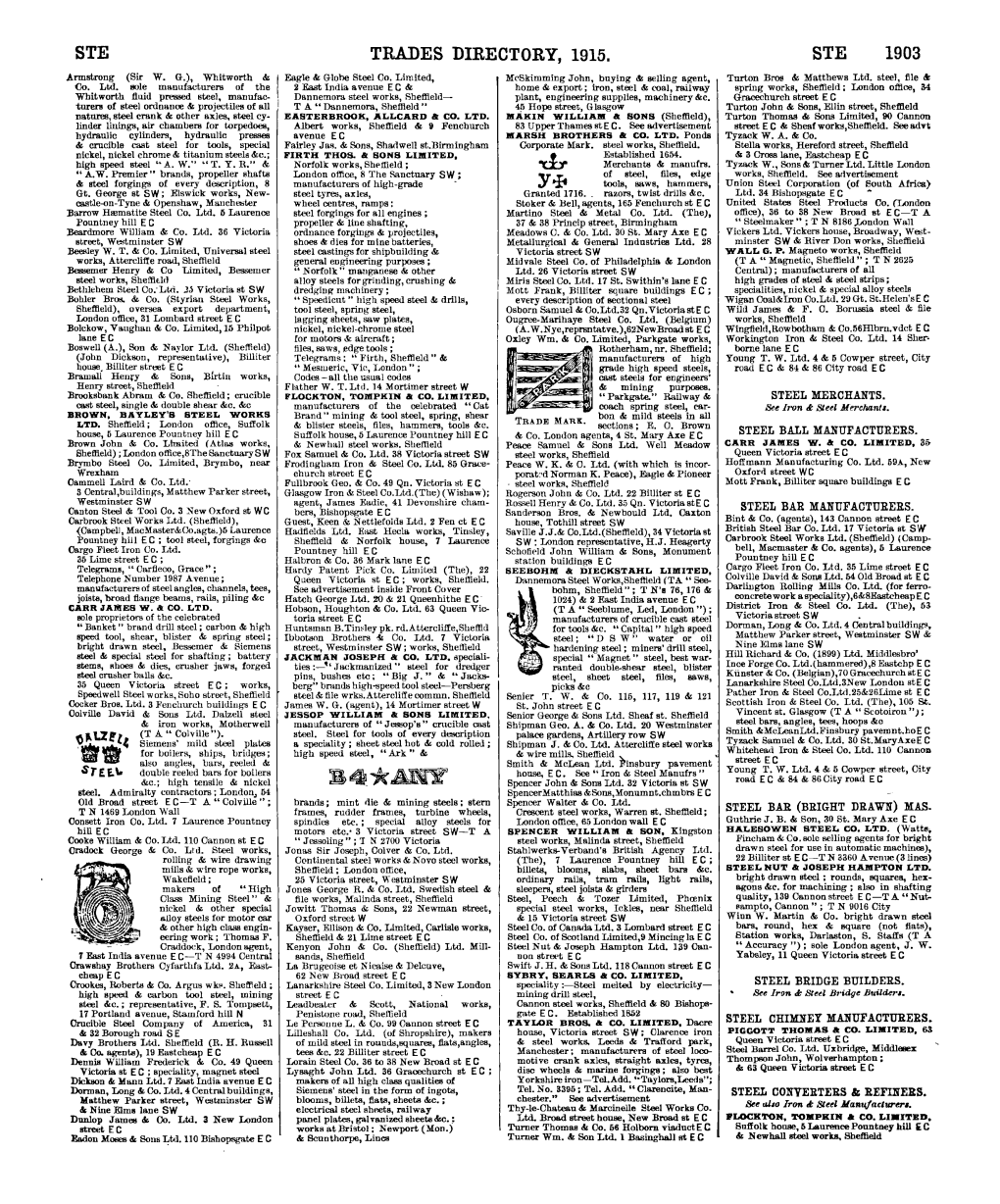 Trades Directory, 1915. Ste 1903