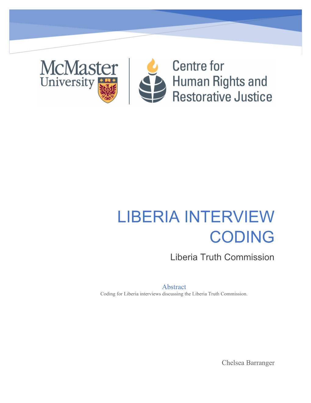 Coding for the Liberia Interviews