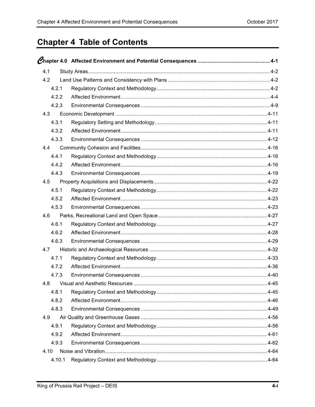 Chapter 4 Affected Environment and Potential Consequences October 2017