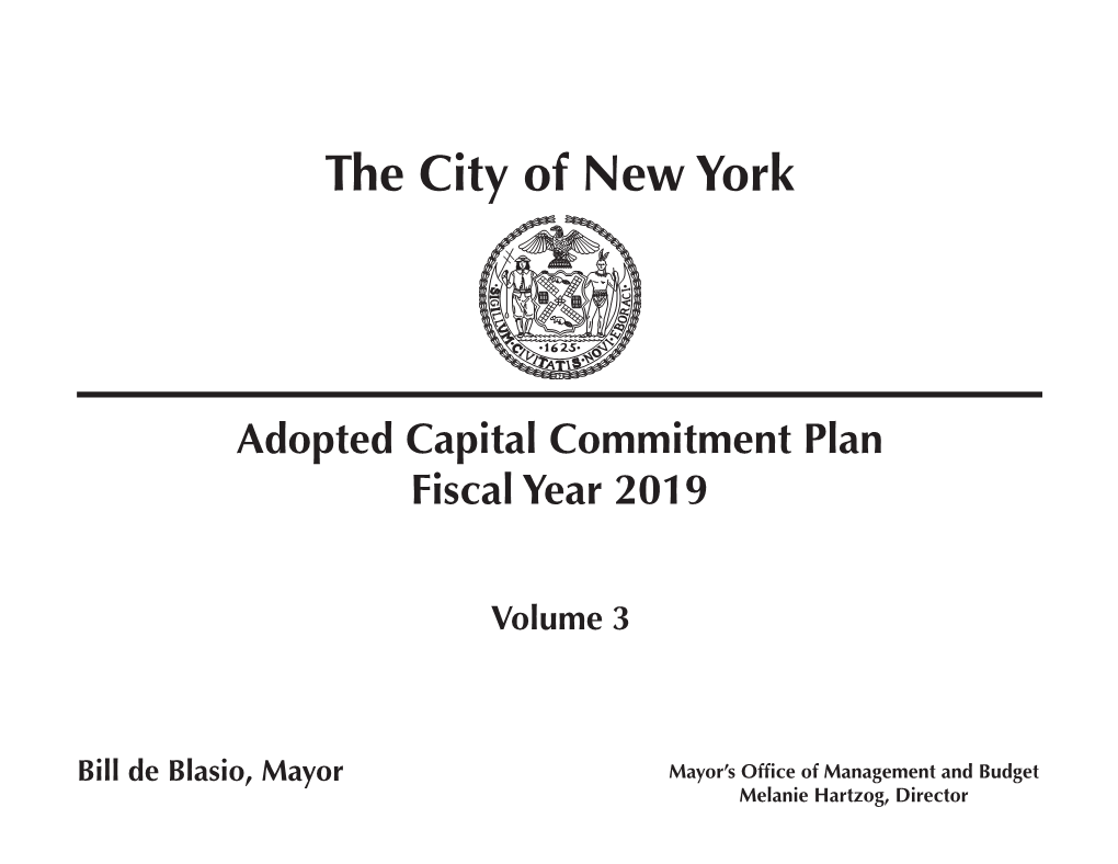 FY 2019 Adopted Capital Commitment Plan Agency Index
