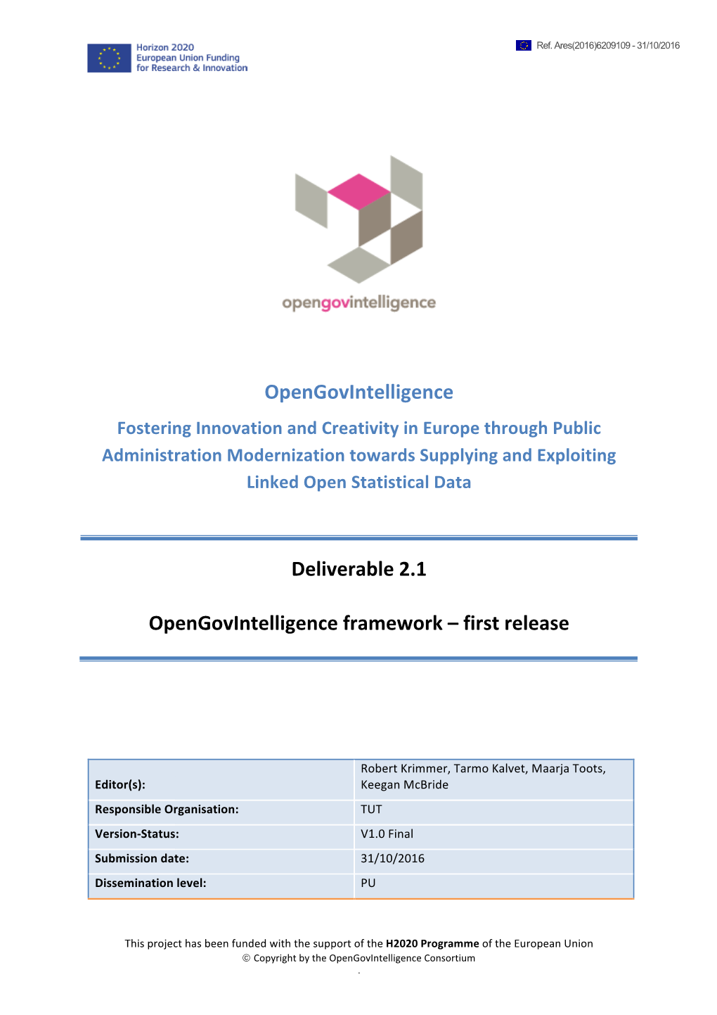 Opengovintelligence Framework – First Release