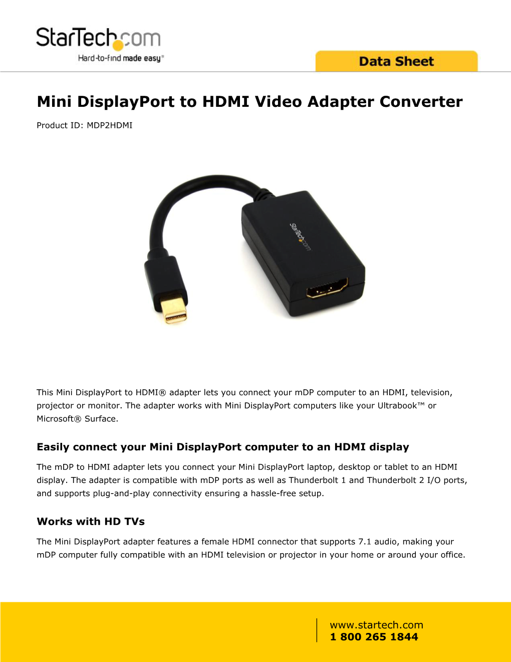 Mini Displayport to HDMI Video Adapter Converter