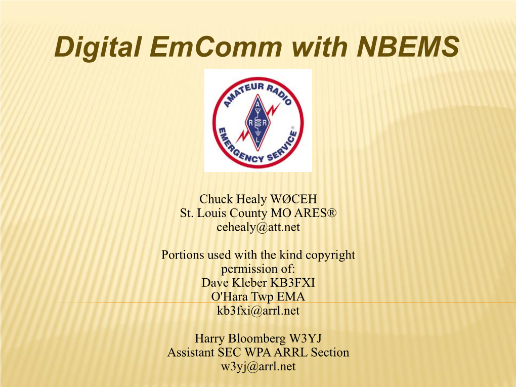 Digital Emcomm with NBEMS