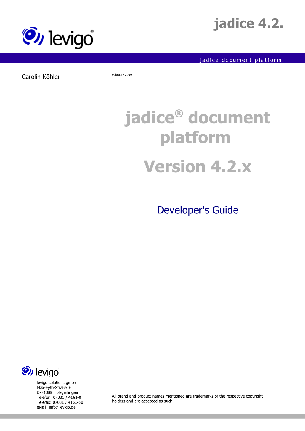 Jadice ® 4.2 Developer's Guide Version En 01