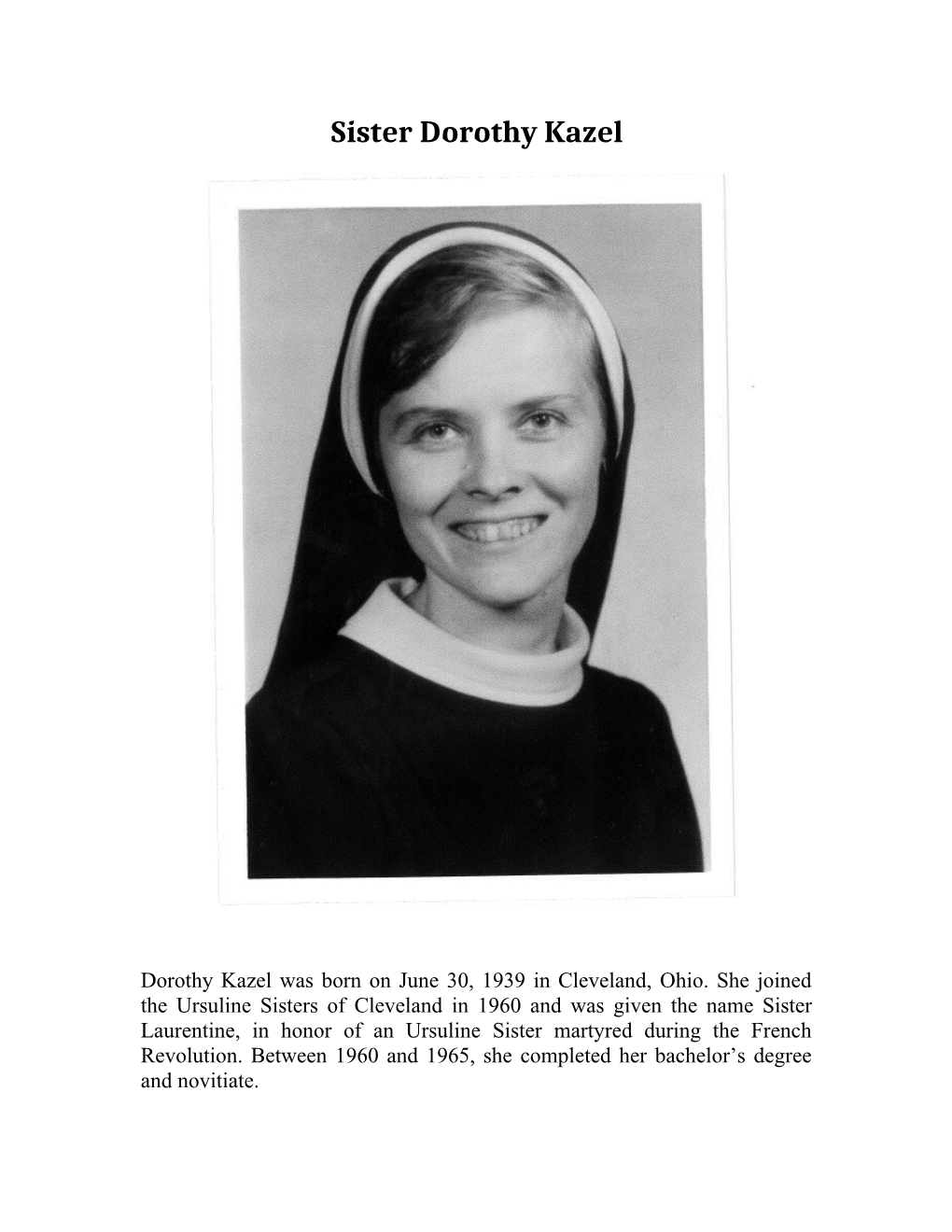 Sister Dorothy Kazel