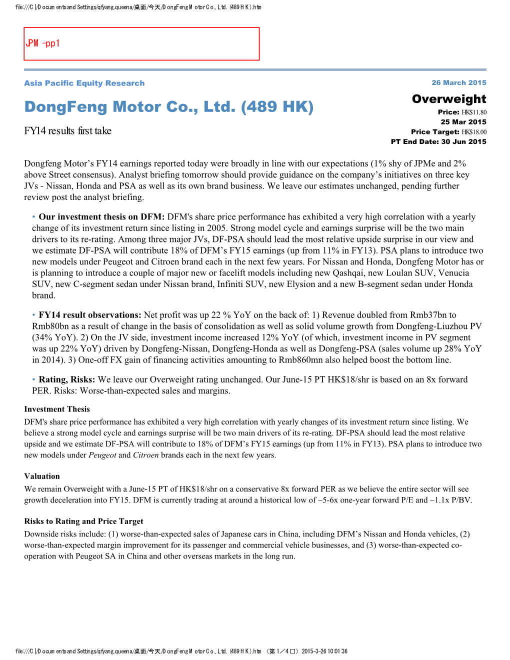 Dongfeng Motor Co., Ltd. (489 HK).Htm