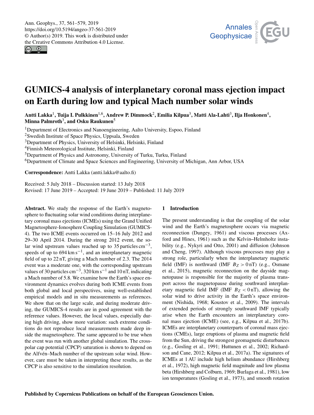 GUMICS-4 Analysis of Interplanetary Coronal Mass Ejection Impact on Earth During Low and Typical Mach Number Solar Winds