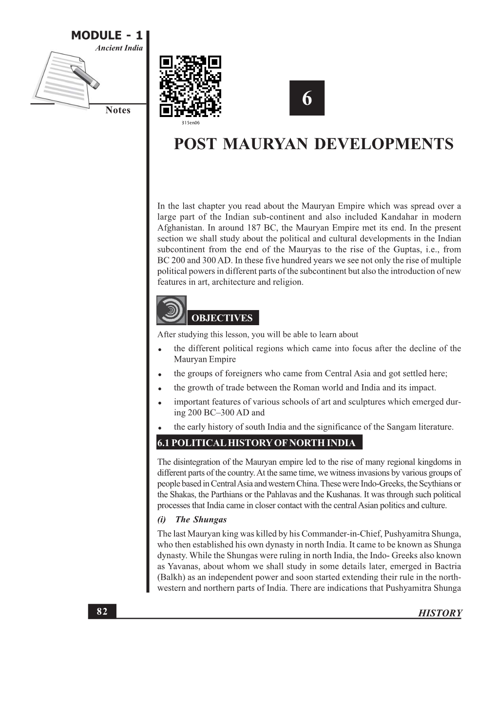 6. Post Mauryan Developments