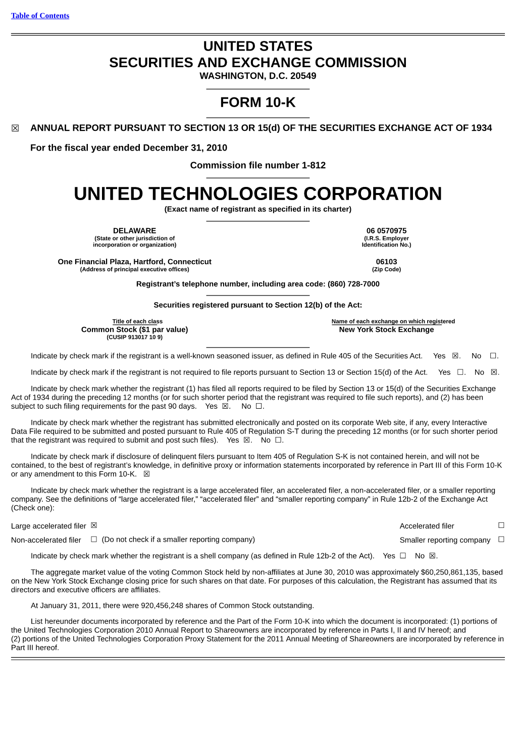 United States Securities and Exchange Commission Washington, D.C