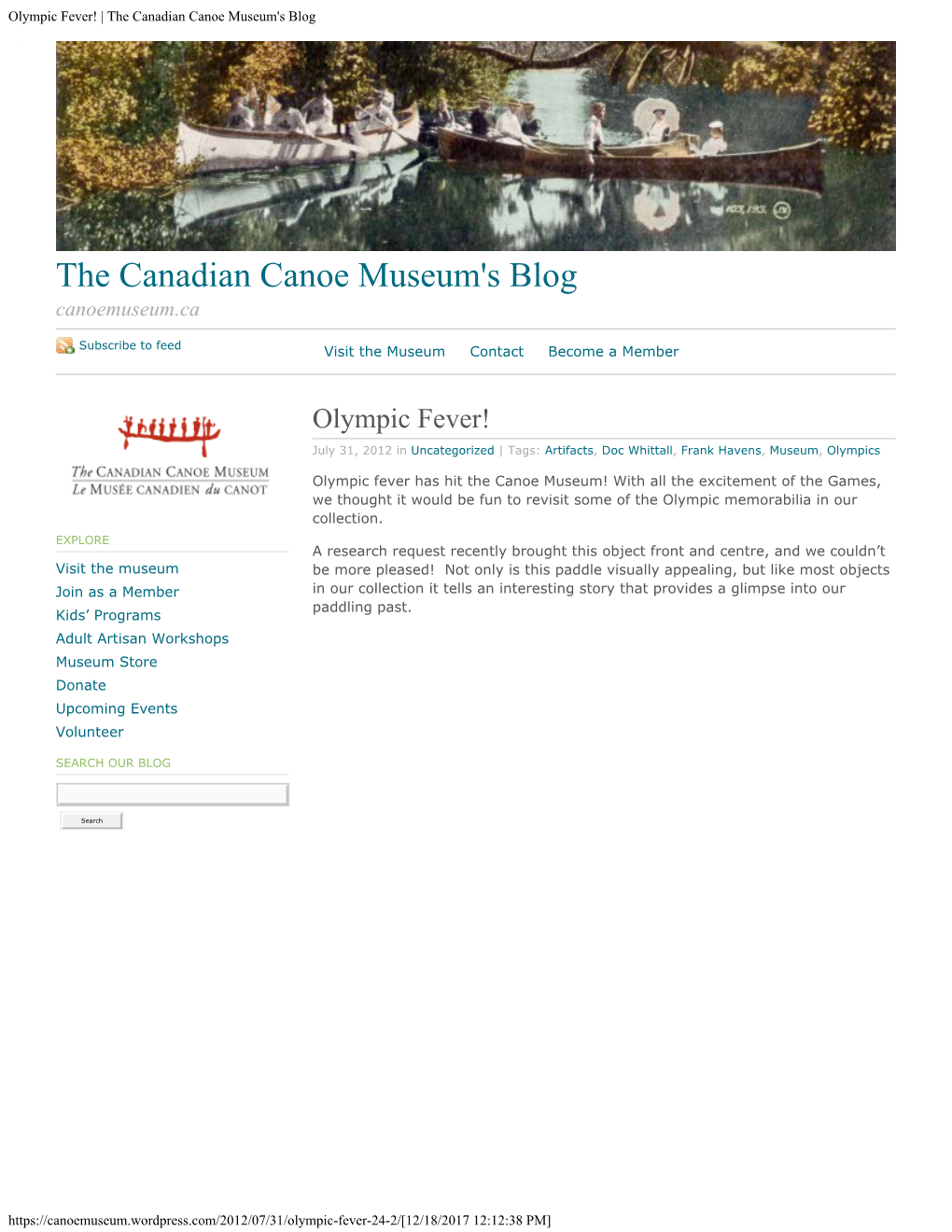 Olympic Fever! | the Canadian Canoe Museum's Blog
