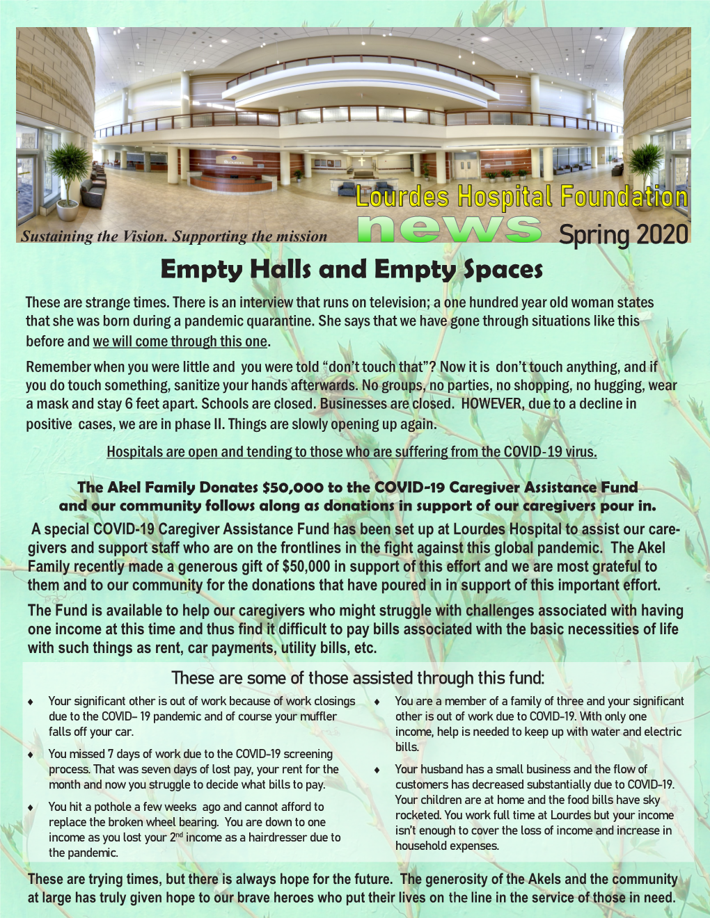 Spring 2020 Empty Halls and Empty Spaces These Are Strange Times
