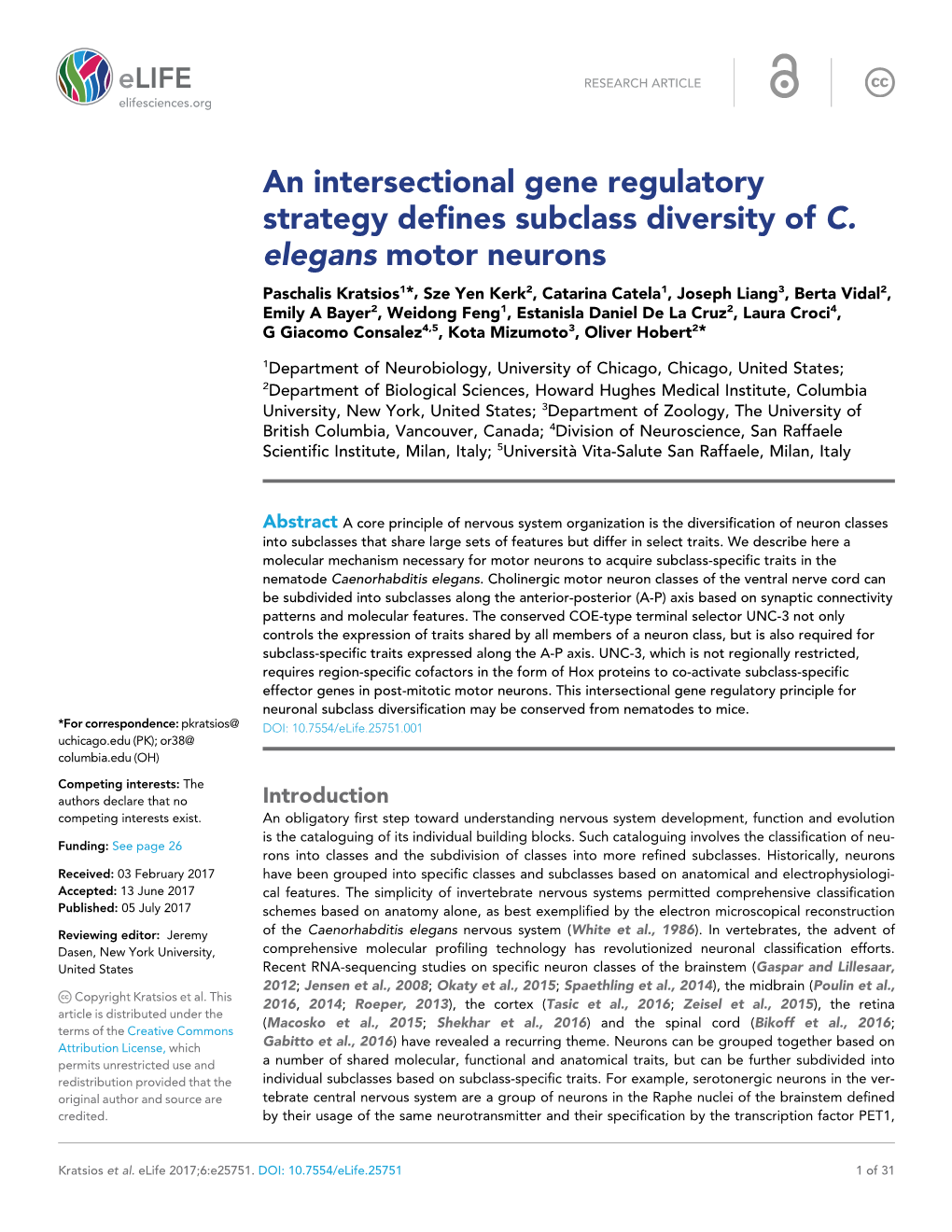 An Intersectional Gene Regulatory Strategy Defines Subclass Diversity of C