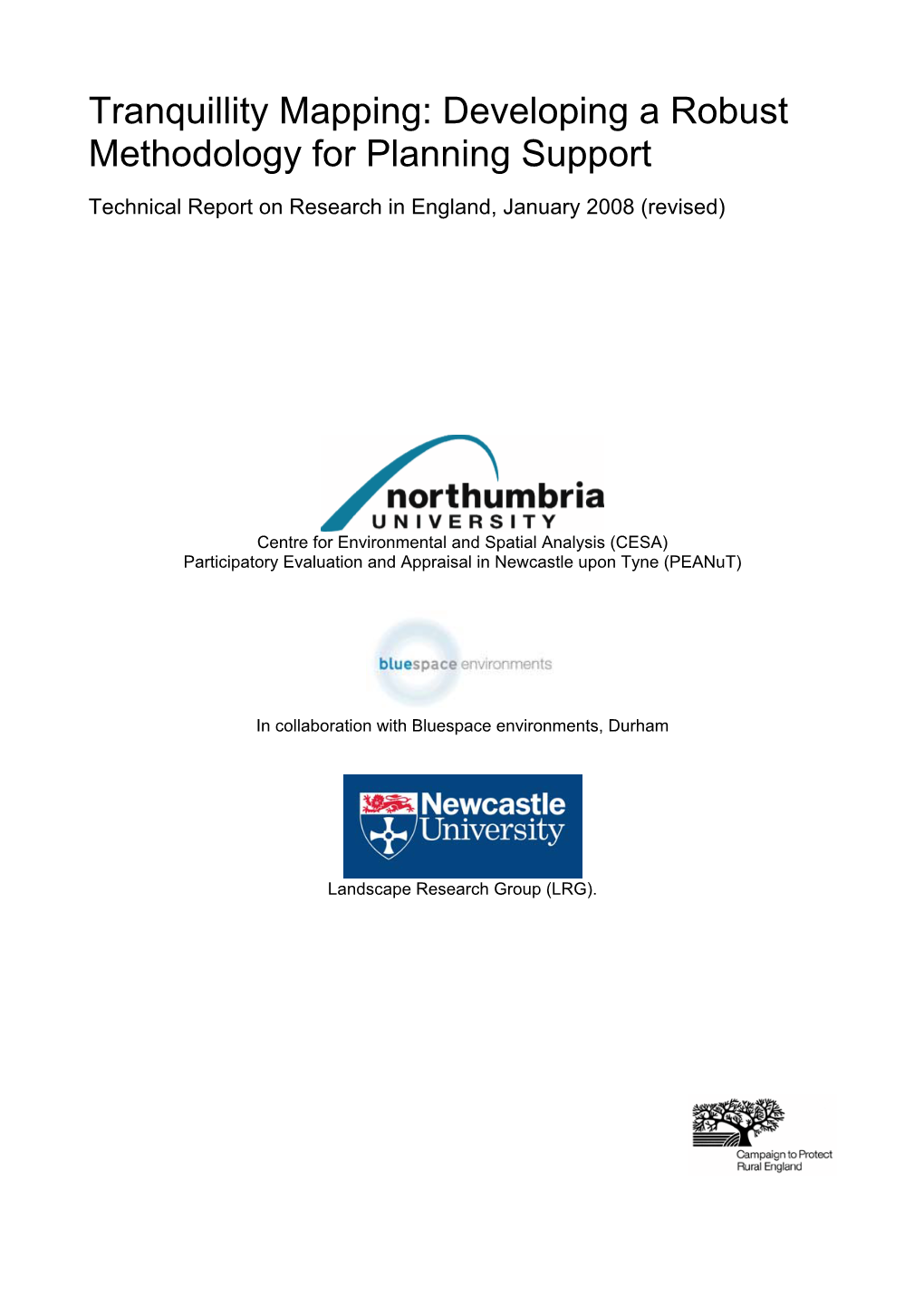 Tranquillity Mapping: Developing a Robust Methodology for Planning Support