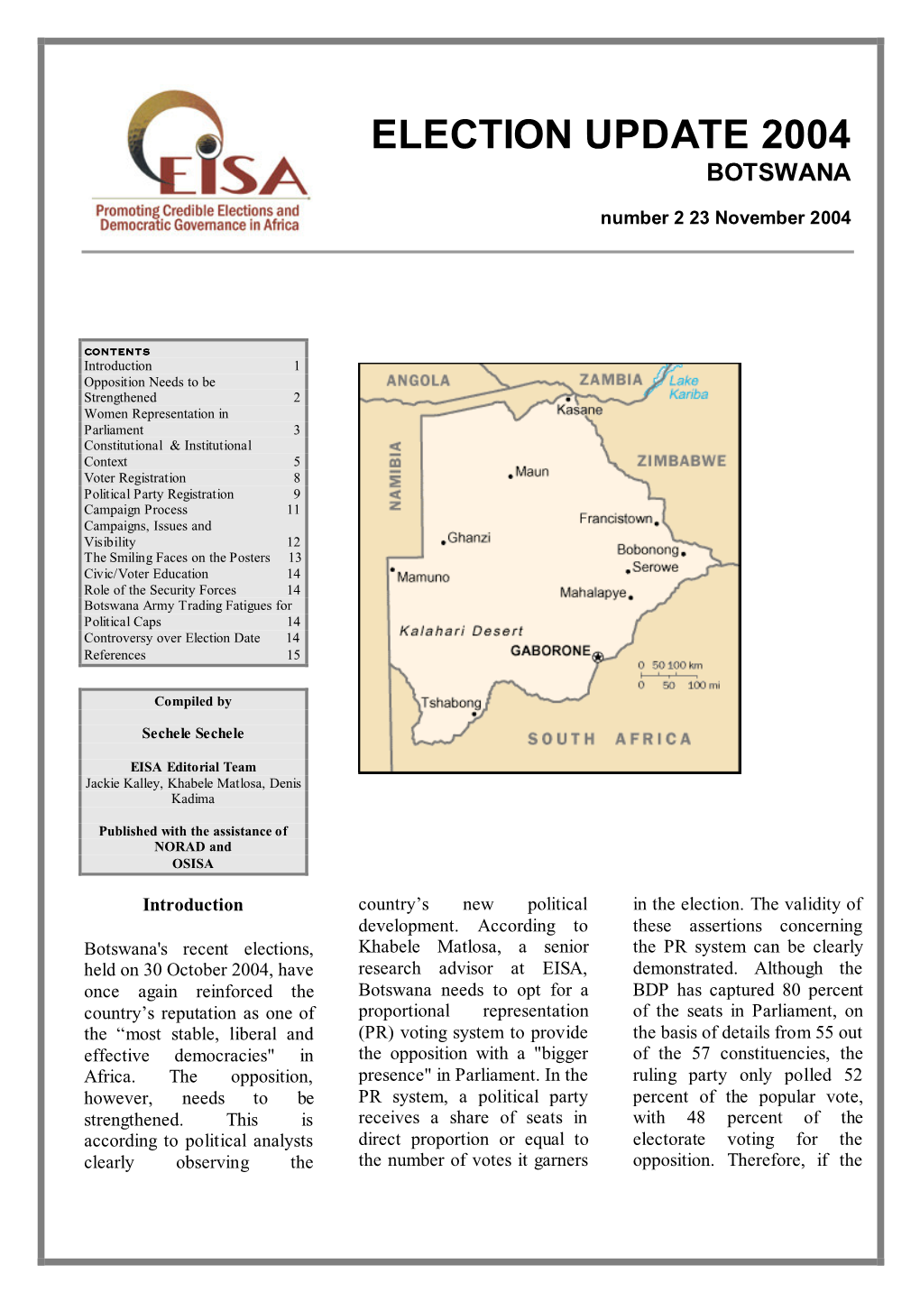 Election Update 2004: Botswana, 2