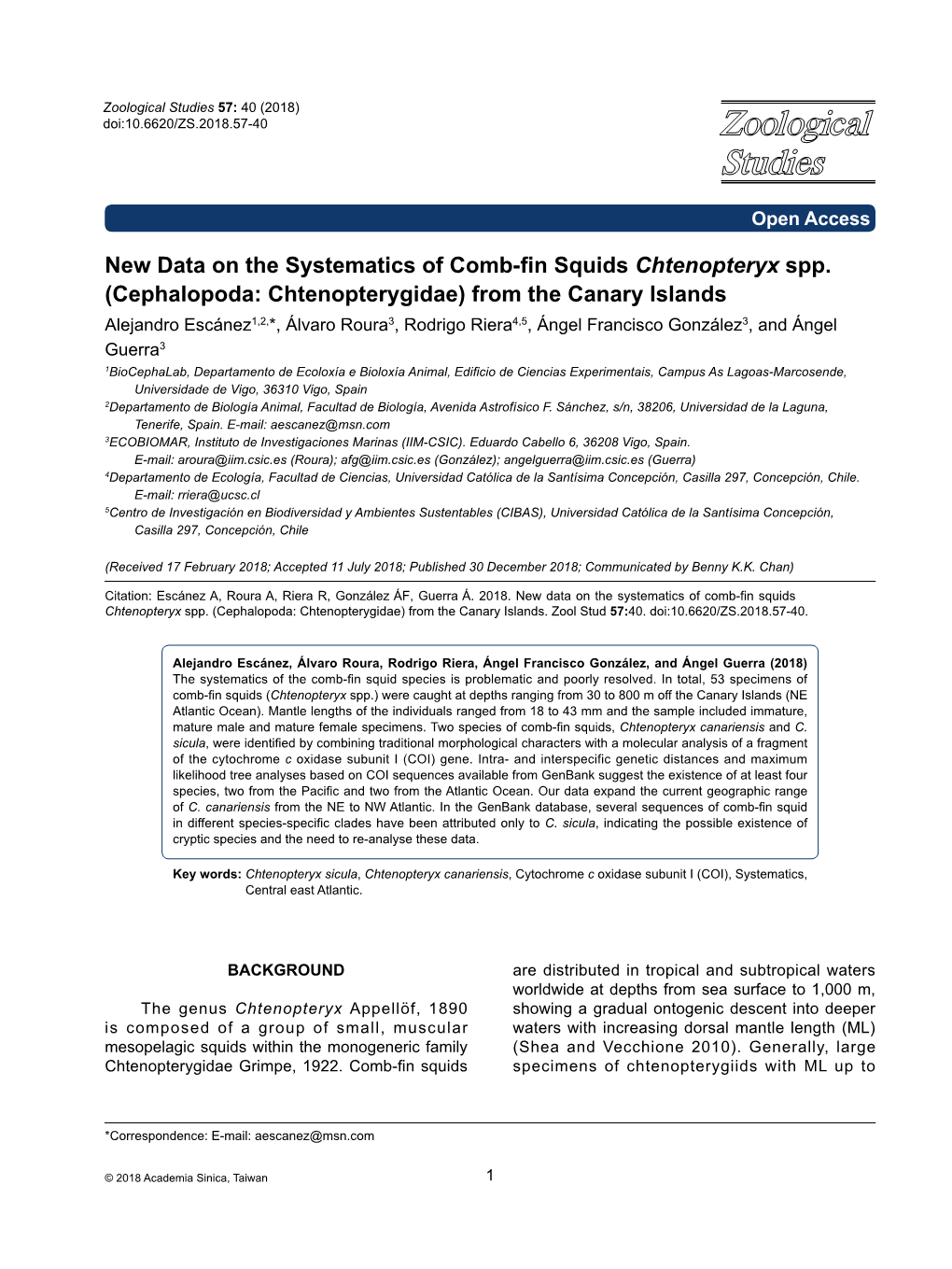 New Data on the Systematics of Comb-Fin Squids Chtenopteryx Spp