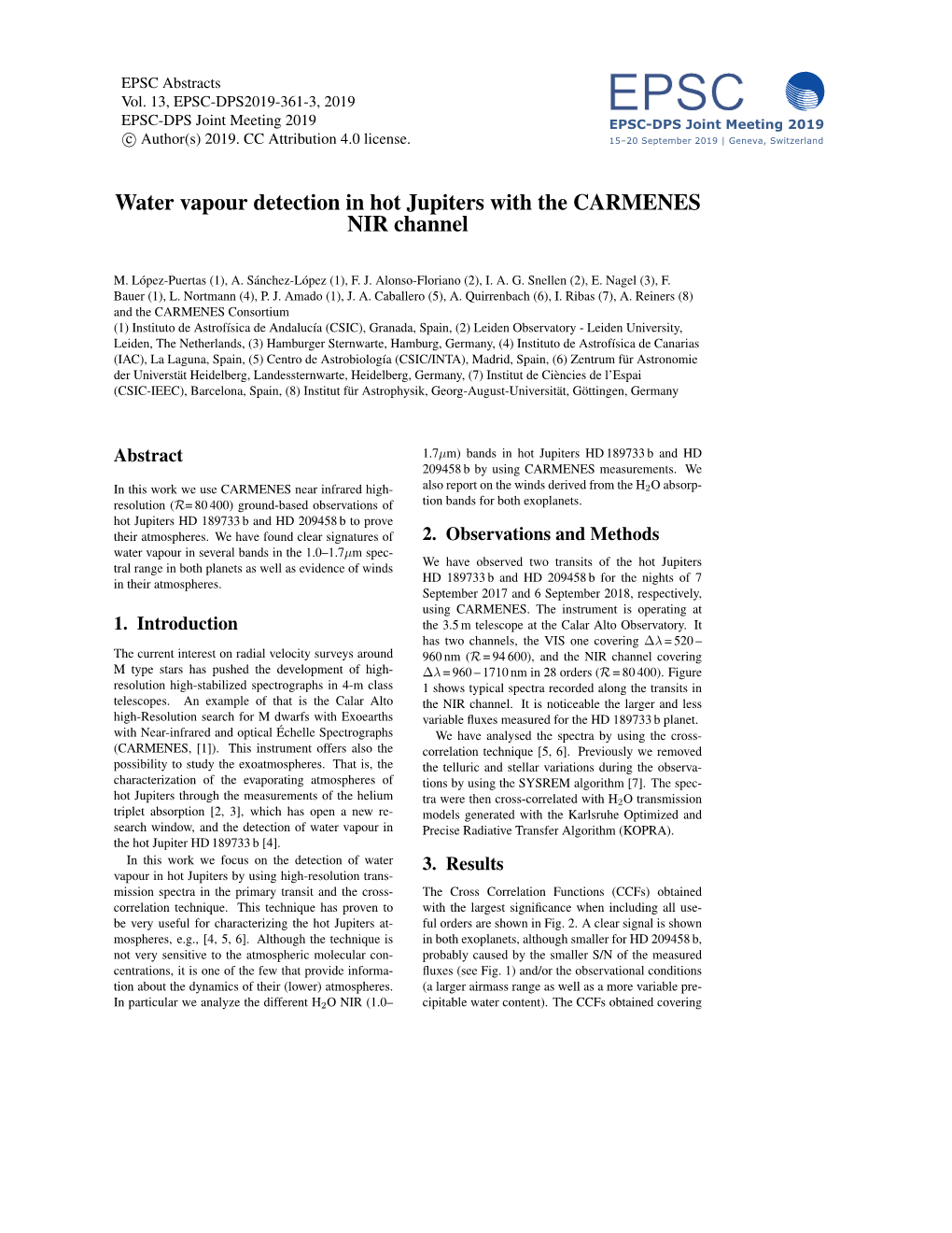 Water Vapour Detection in Hot Jupiters with the CARMENES NIR Channel