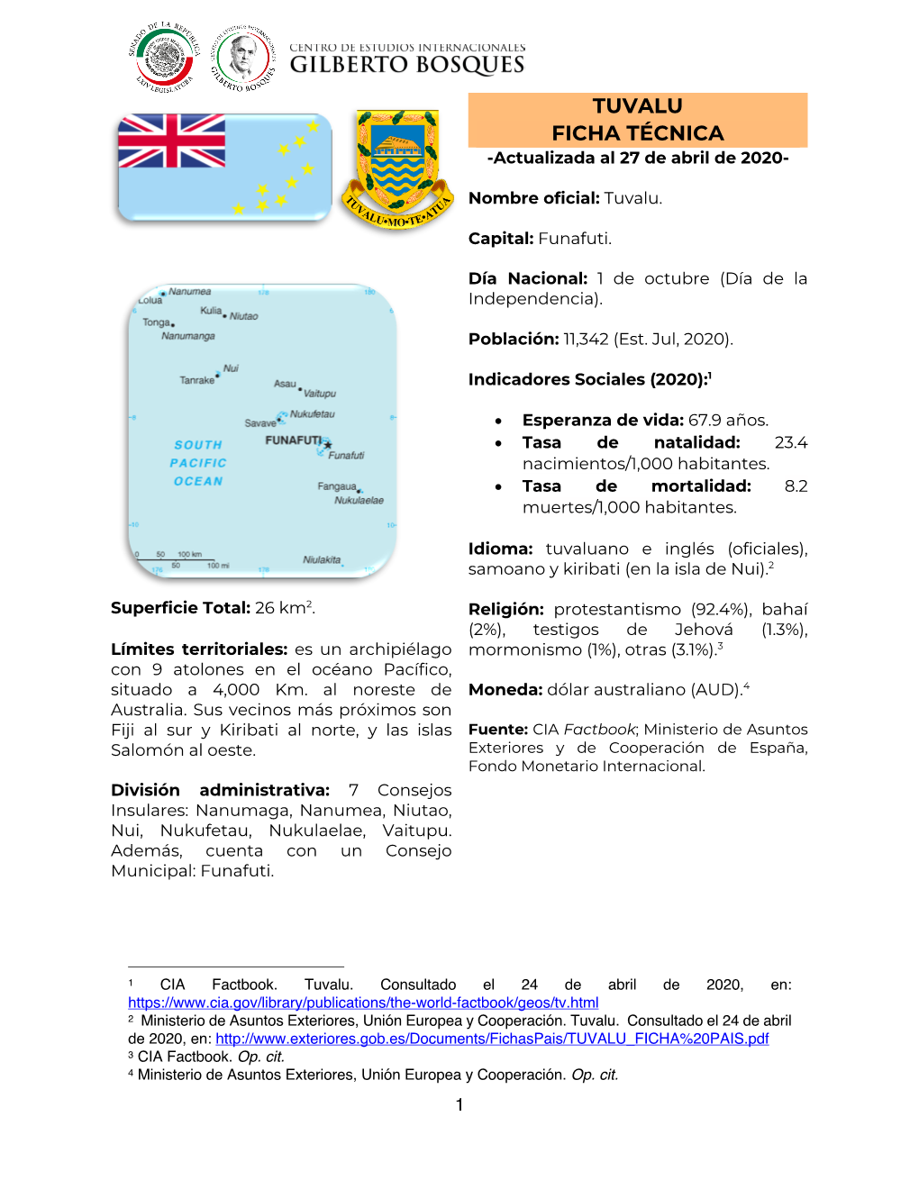 TUVALU FICHA TÉCNICA -Actualizada Al 27 De Abril De 2020